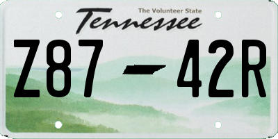 TN license plate Z8742R