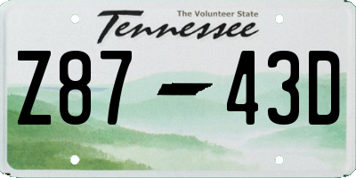 TN license plate Z8743D