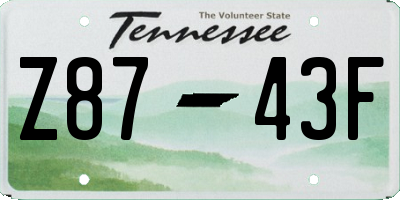 TN license plate Z8743F