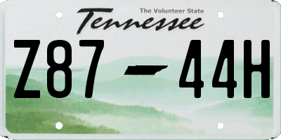 TN license plate Z8744H