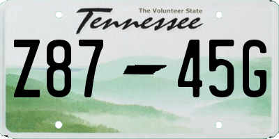 TN license plate Z8745G