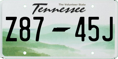 TN license plate Z8745J