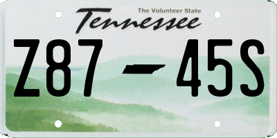 TN license plate Z8745S