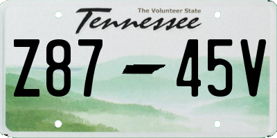 TN license plate Z8745V