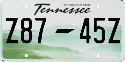 TN license plate Z8745Z