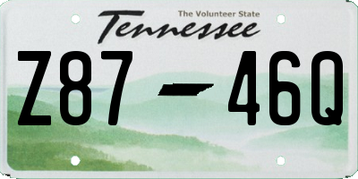 TN license plate Z8746Q