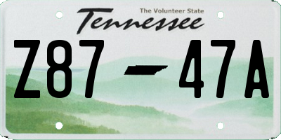 TN license plate Z8747A