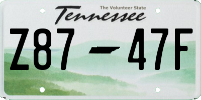 TN license plate Z8747F
