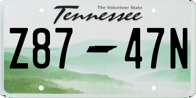 TN license plate Z8747N