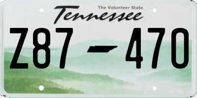 TN license plate Z8747O