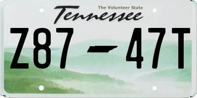TN license plate Z8747T