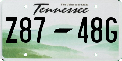 TN license plate Z8748G