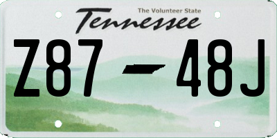 TN license plate Z8748J