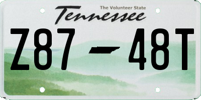 TN license plate Z8748T