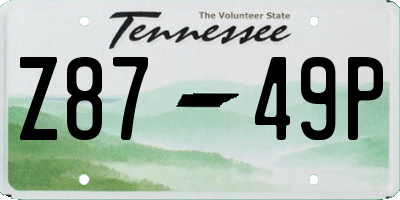 TN license plate Z8749P