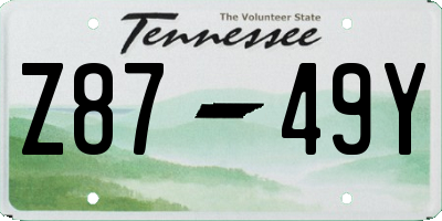 TN license plate Z8749Y