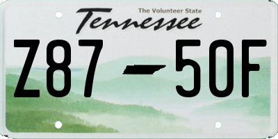 TN license plate Z8750F