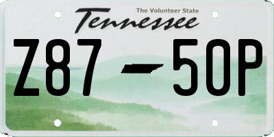 TN license plate Z8750P