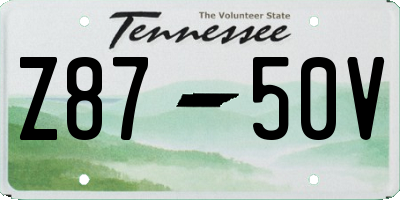 TN license plate Z8750V