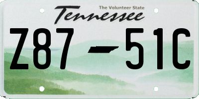 TN license plate Z8751C