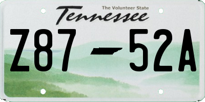 TN license plate Z8752A