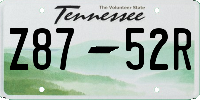 TN license plate Z8752R