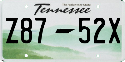 TN license plate Z8752X