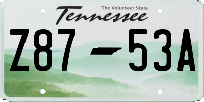 TN license plate Z8753A