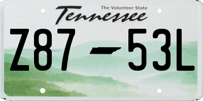 TN license plate Z8753L