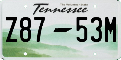 TN license plate Z8753M
