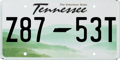 TN license plate Z8753T