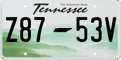 TN license plate Z8753V