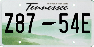 TN license plate Z8754E