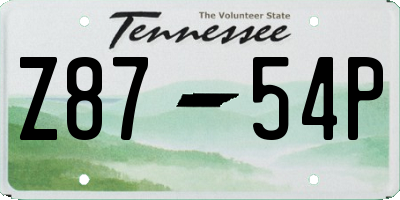 TN license plate Z8754P