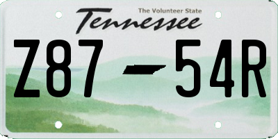 TN license plate Z8754R