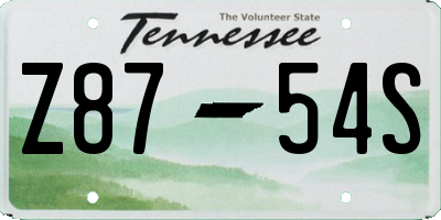 TN license plate Z8754S