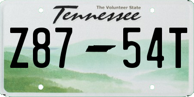 TN license plate Z8754T