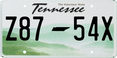 TN license plate Z8754X