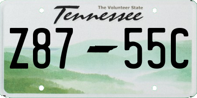 TN license plate Z8755C