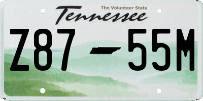 TN license plate Z8755M