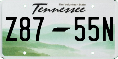 TN license plate Z8755N