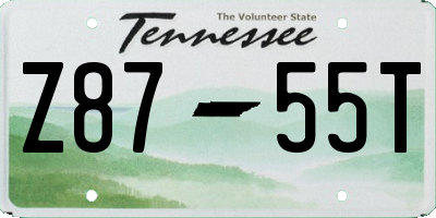 TN license plate Z8755T