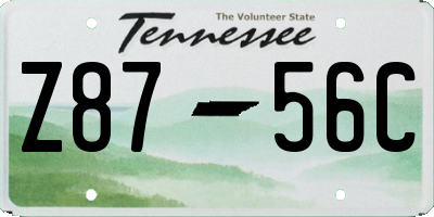 TN license plate Z8756C