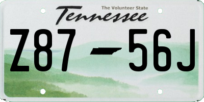 TN license plate Z8756J