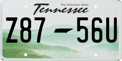 TN license plate Z8756U