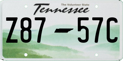 TN license plate Z8757C