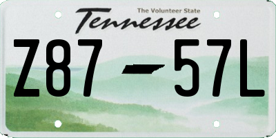 TN license plate Z8757L