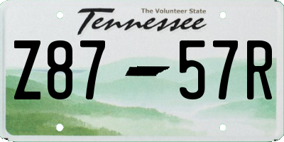 TN license plate Z8757R