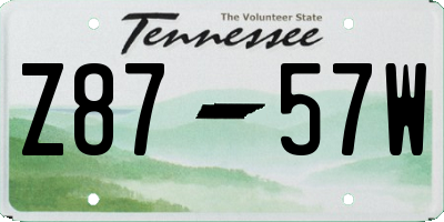 TN license plate Z8757W