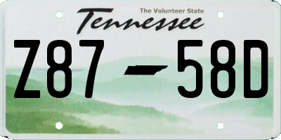 TN license plate Z8758D